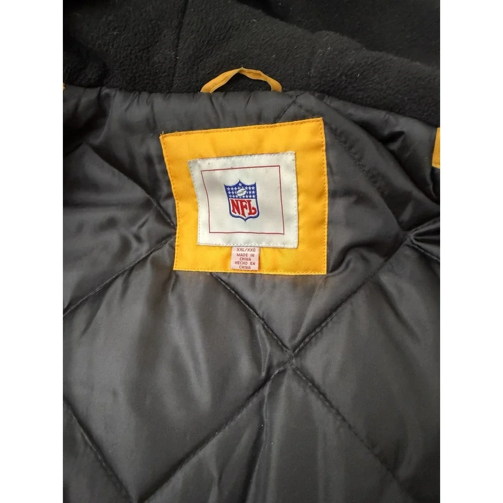 Vintage Pittsburg Steelers Puffer Jacket Men's Size 2XL NFL Starter Style 90s